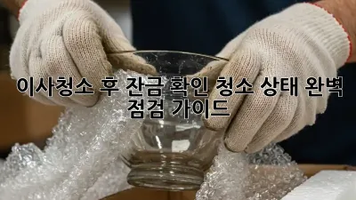 이사청소 후 잔금 확인? 청소 상태 완벽 점검 가이드!