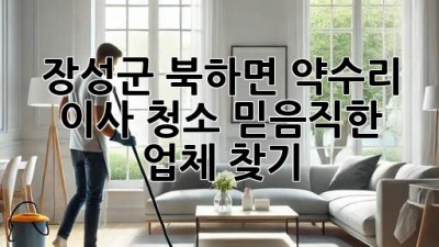 장성군 북하면 약수리 이사 청소, 믿음직한 업체 찾기